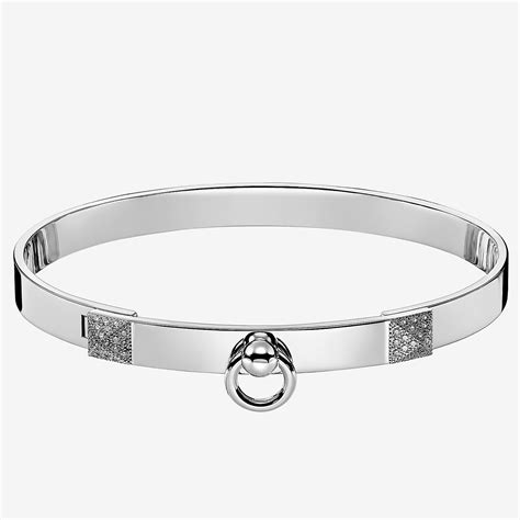 hermes collier de chien bracelet silver